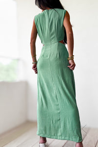 Robe fluide verte à ouverture