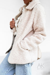 Manteau effet sherpa beige