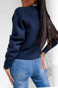 Gilet en maille bleu marine