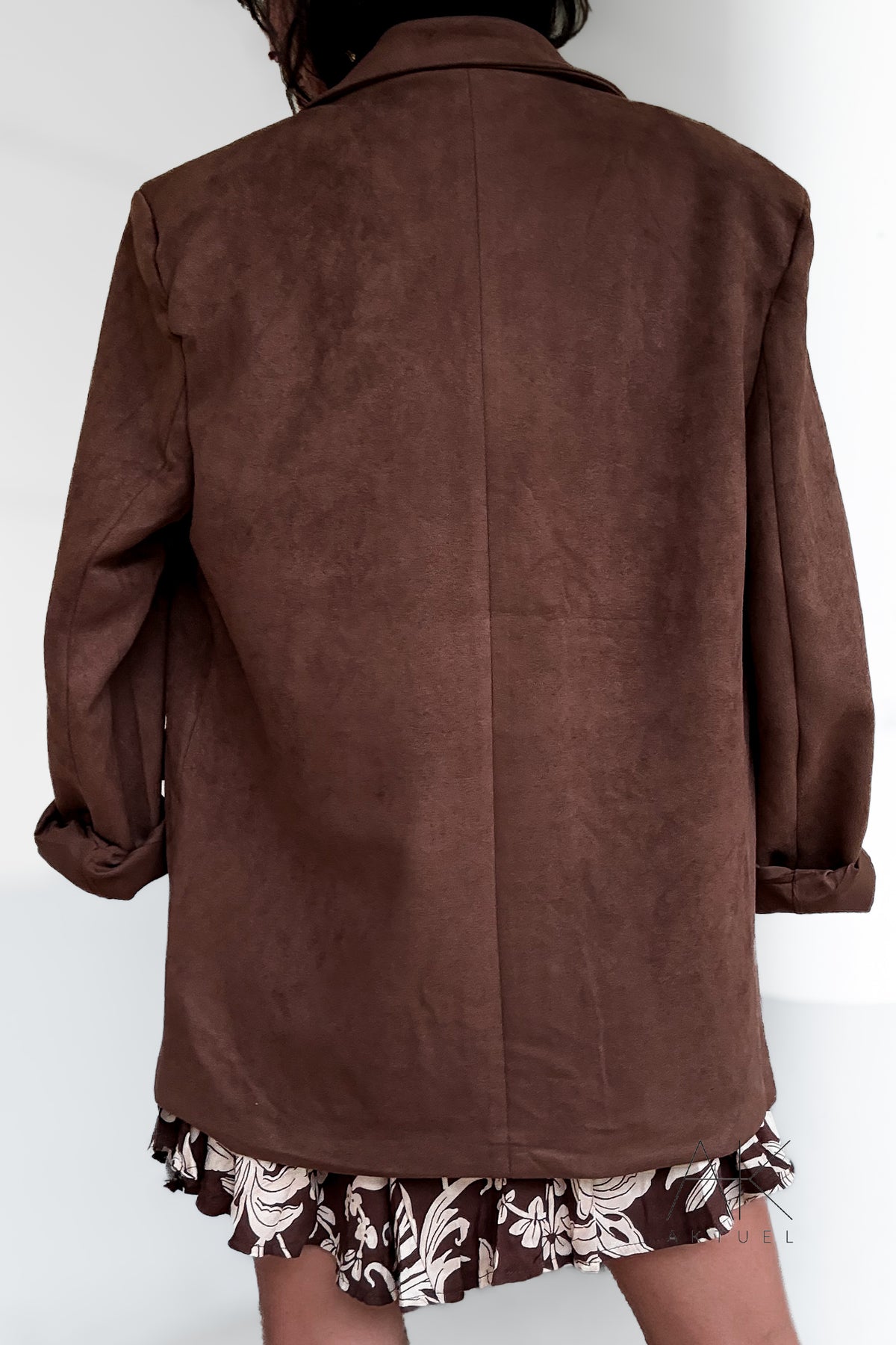 Blazer en suédine chocolat
