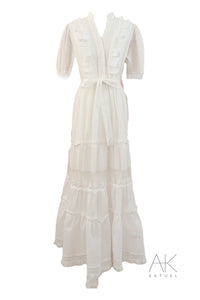 Robe longue blanche romantique