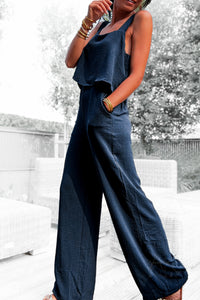 Combinaison fluide bleu marine