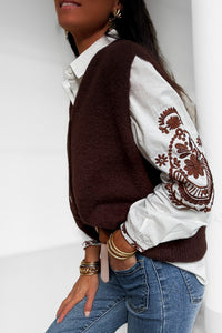 Gilet sans manches en alpaga chocolat