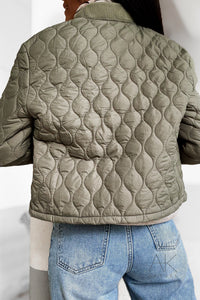 Veste matelassée kaki à col rond