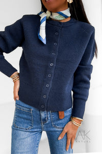 Gilet en maille bleu marine