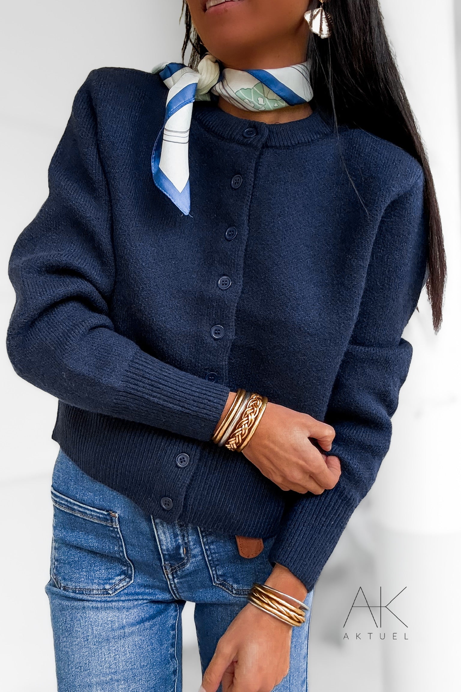 Gilet en maille bleu marine