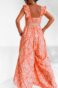 Combinaison fluide imprimée orange