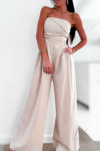 Combinaison bustier fluide en beige