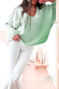 Pull Mohair Vert Pomme
