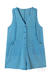 Combinaison sans manches bleu