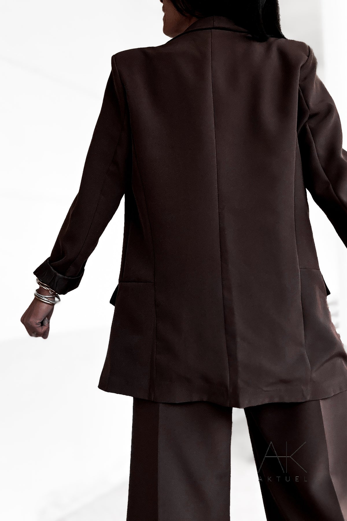 Veste blazer oversize couleur chocolat