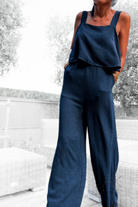 Combinaison fluide bleu marine