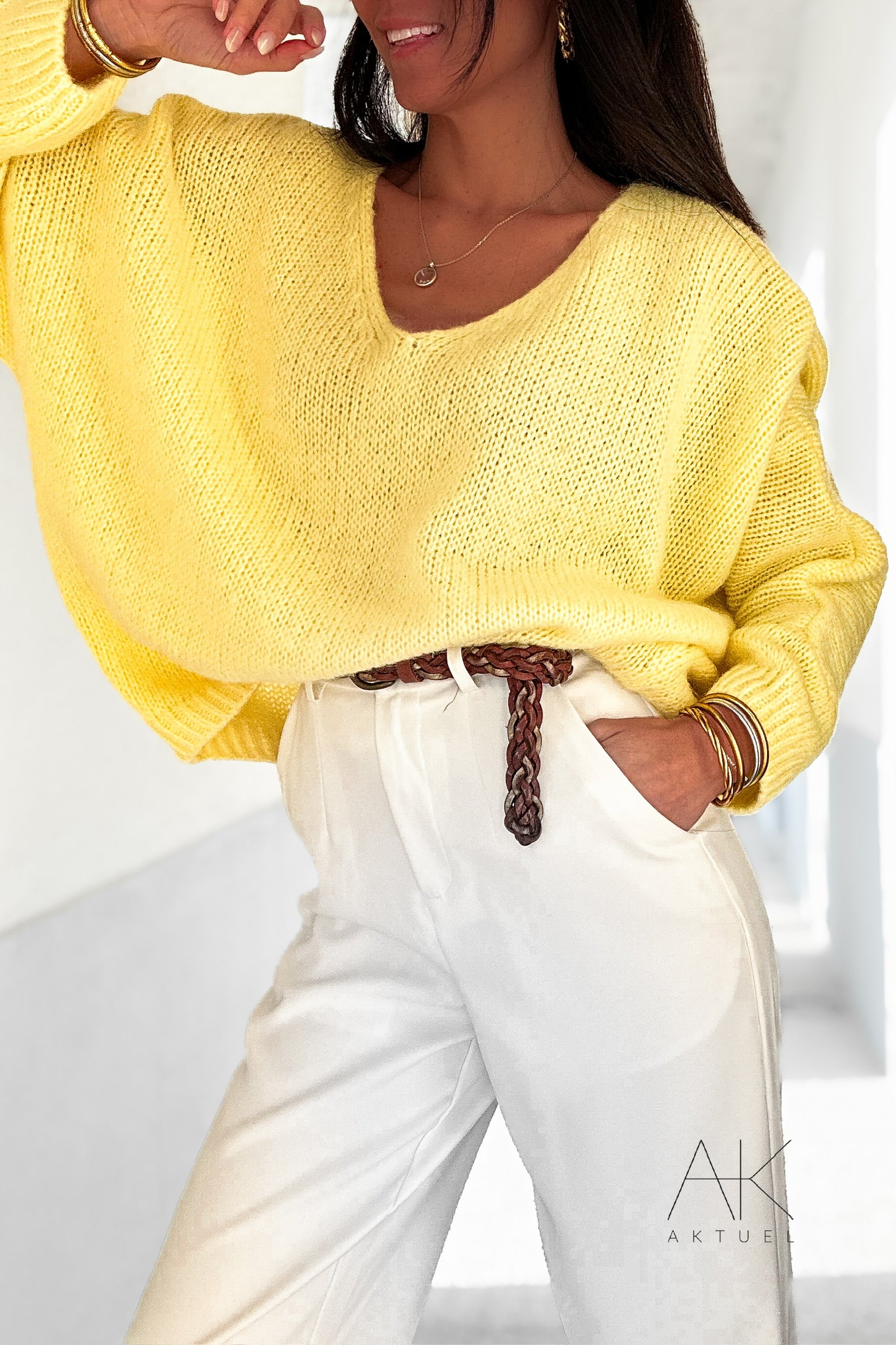 Pull Mohair Jaune