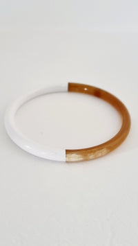 Bracelet Jonc Corne - 5 mm - Duo White