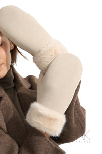 Moufles marron doublées fausse fourrure