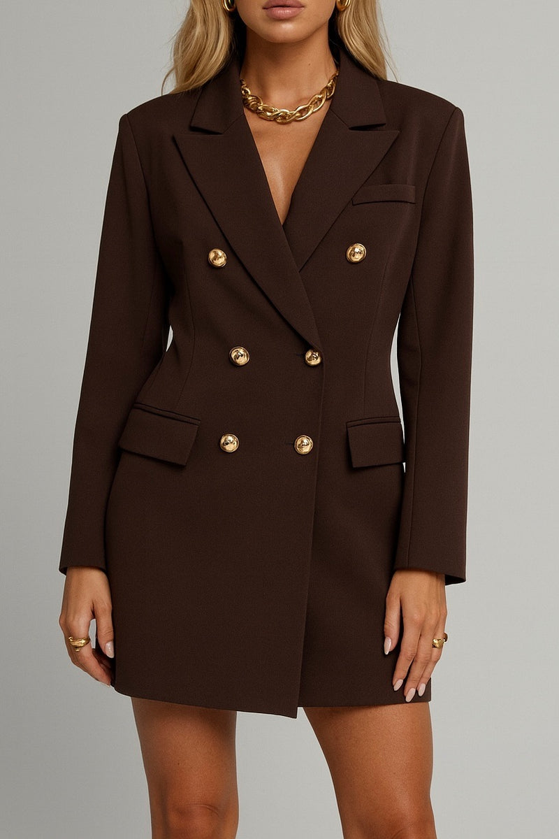 Robe blazer marron chic