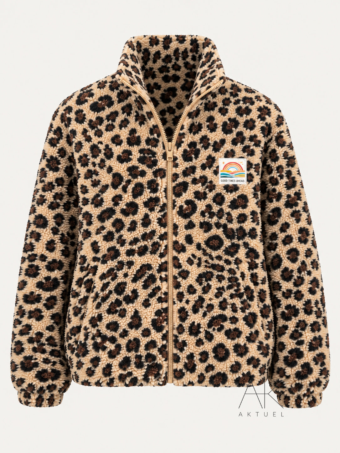 Veste Polaire léopard zippée