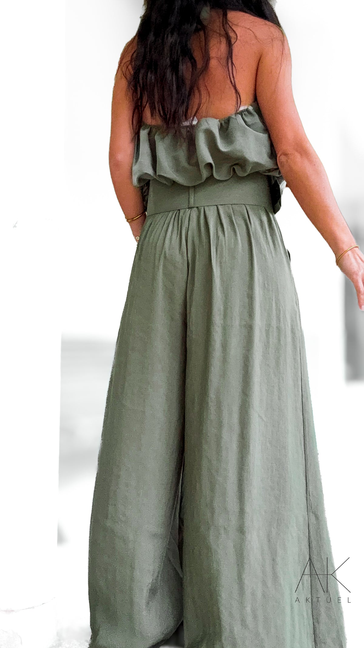 Pantalon large kaki