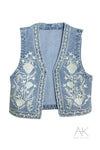 Gilet brodé en denim