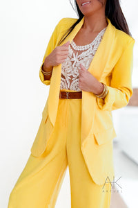 Veste blazer fluide jaune