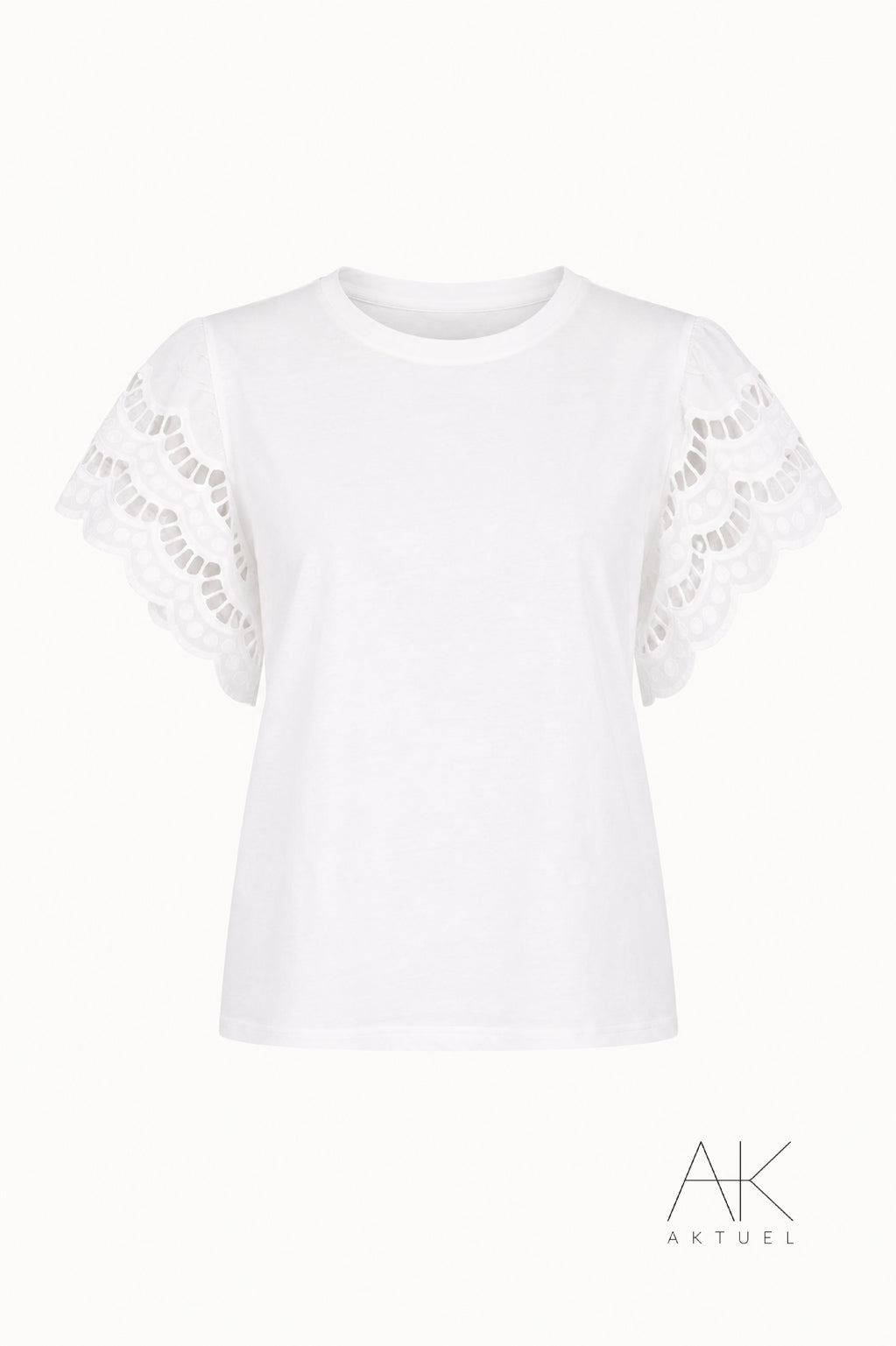 Tee-shirt manches brodées Blanc