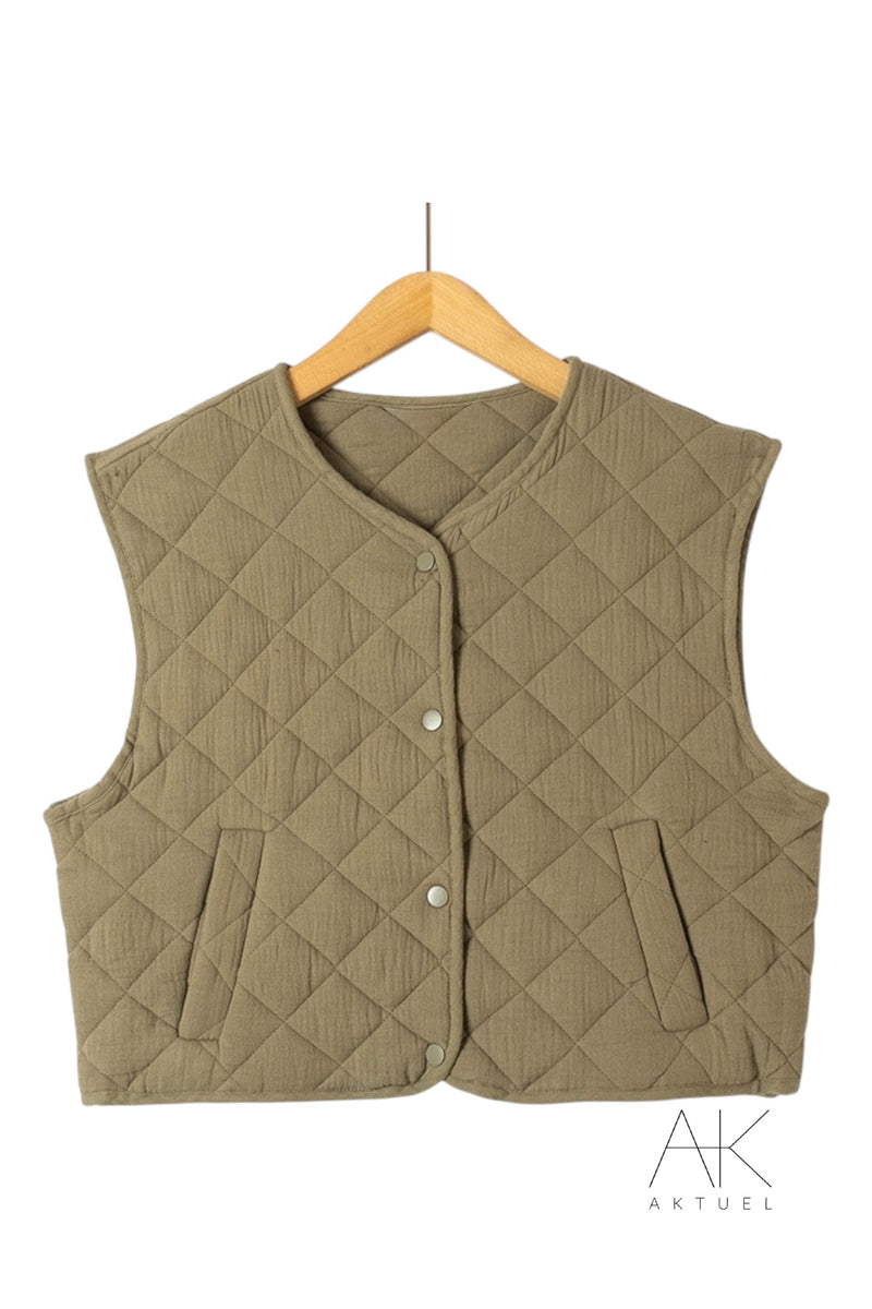 Gilet matelassé sans manches kaki