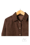 Surchemise en velours côtelé marron
