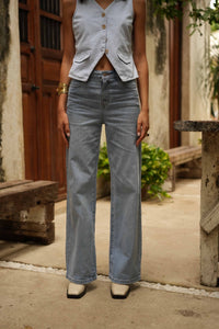 Jean brut wide leg