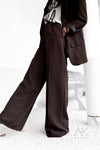Pantalon palazzo couleur chocolat