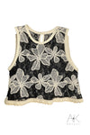 Top à crochet beige “Fleur de dentelle”