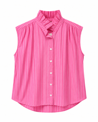 Chemise sans manche rose rayé
