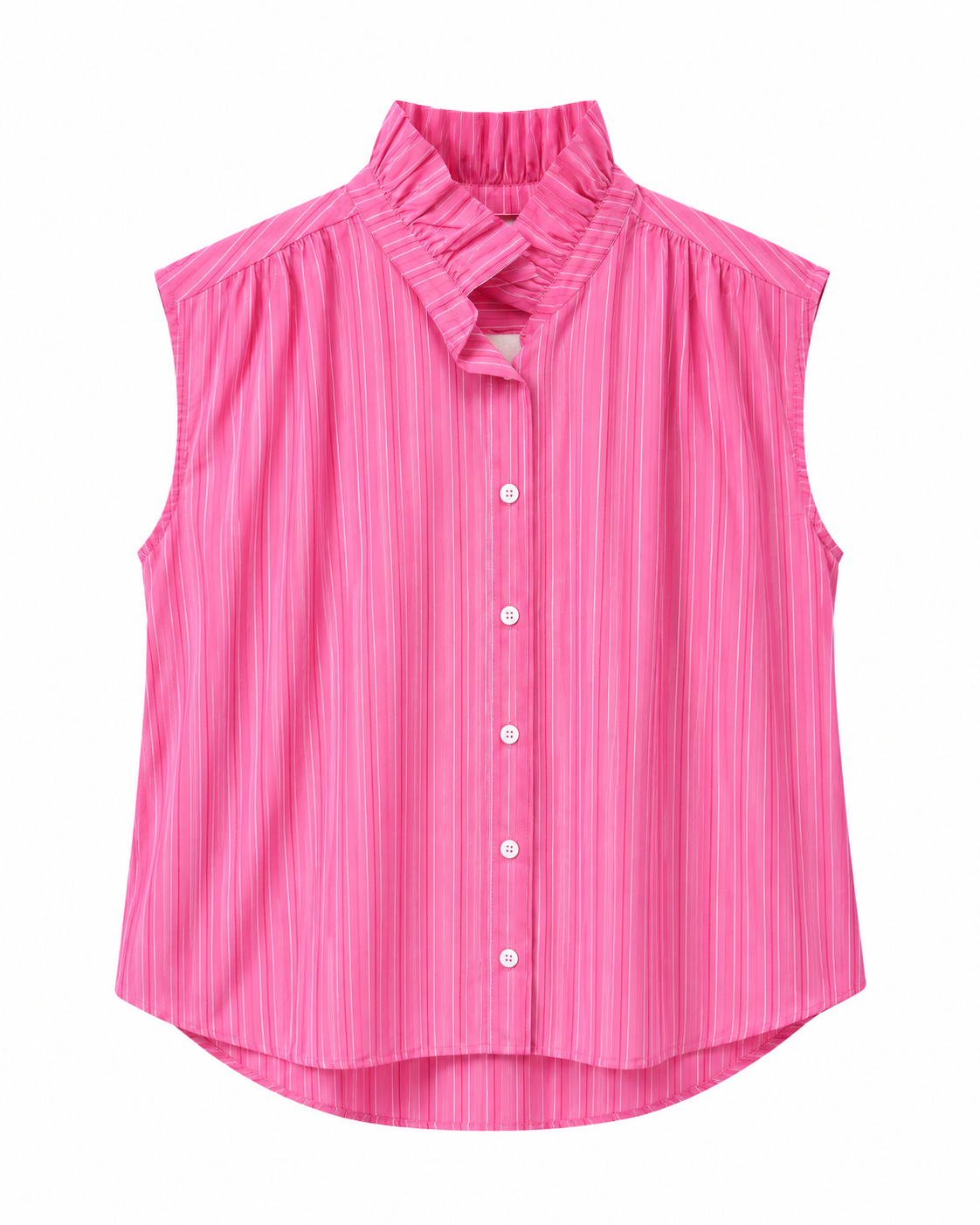 Chemise sans manche rose rayé