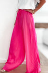 Pantalon satiné rose