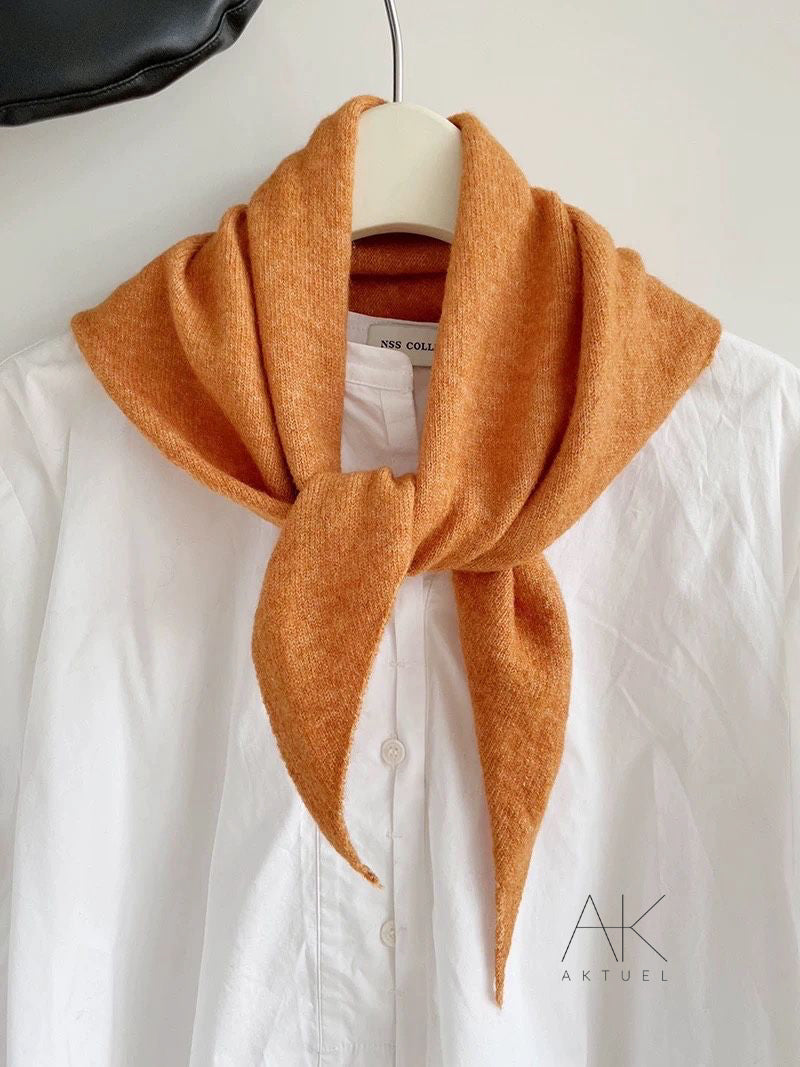 Foulard triangle maille douce orange