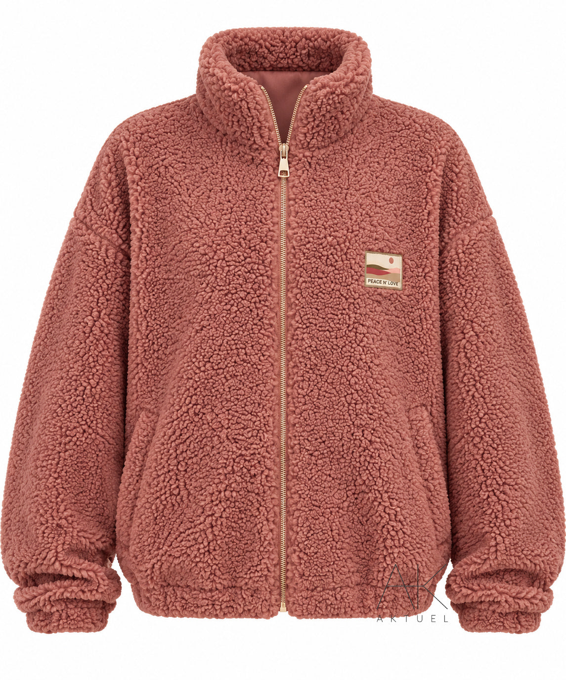 Veste polaire effet mouton rose