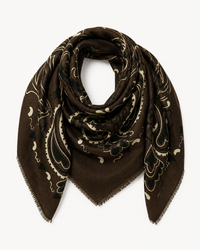 Foulard imprimé bandana/paisley marron chocolat