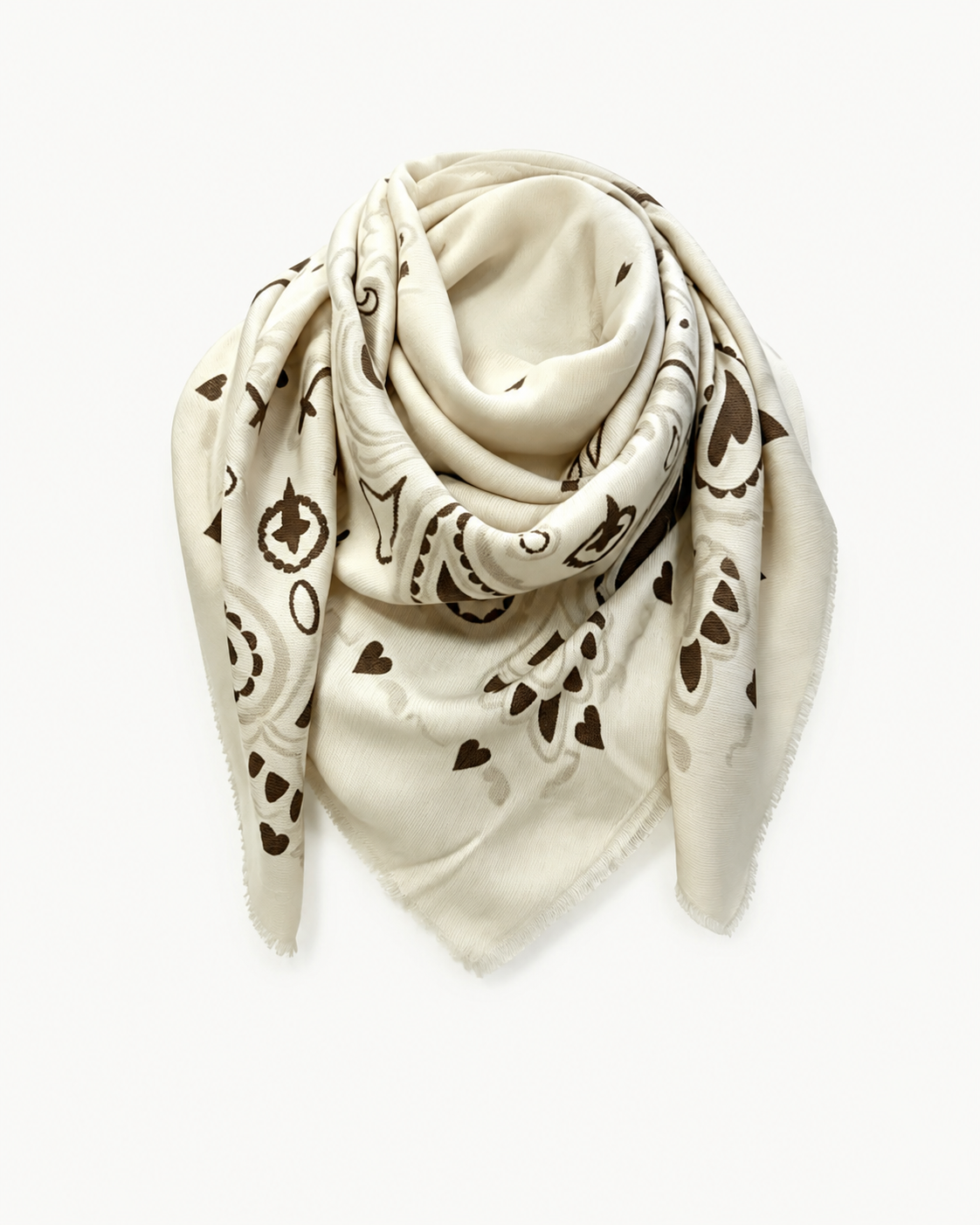 Foulard imprimé bandana/paisley beige