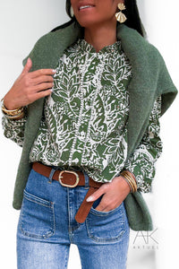 Chemise imprimée verte