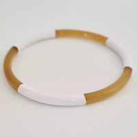 Bracelet Jonc Corne - 5 mm - Trio White