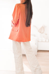 Veste blazer structuré orangé