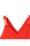 Caraco corail dentelle
