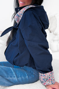 Veste gabardine liberty marine