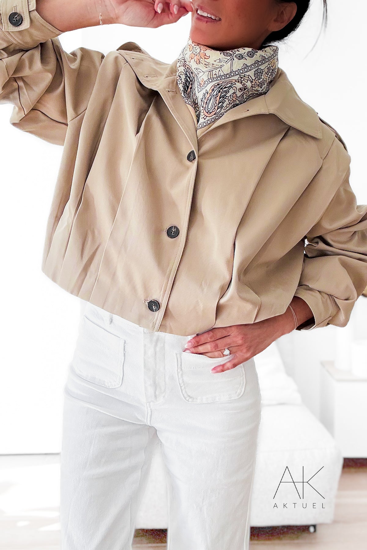 Trench courte beige