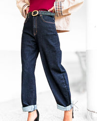 Jeans barrel fit brut
