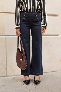 Jean wide brut taille haute boutonnée - Oraije Victo