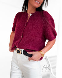 Cardigan baby alpaga burgundy