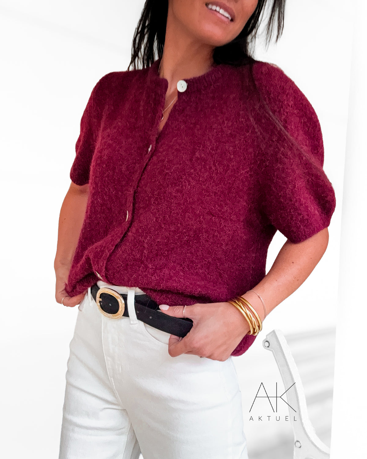 Cardigan baby alpaga burgundy