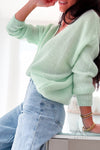 Gilet / Cardigan Mohair Vert d’eau