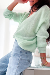 Gilet / Cardigan Mohair Vert d’eau