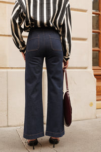 Jean wide brut taille haute boutonnée - Oraije Victo